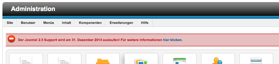 Joomla-2.5-Support endet